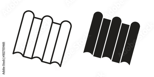 Roof tile icons design, logo. Symbol illustration set