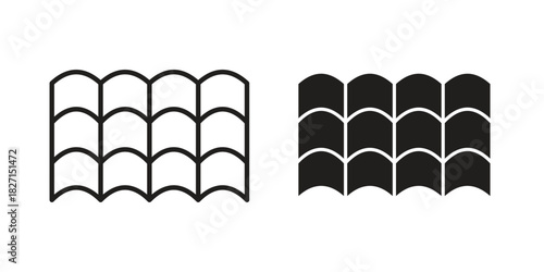 Roof tile icons design, logo. Symbol illustration set