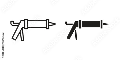 Sealants gun icons design, logo. Symbol illustration set