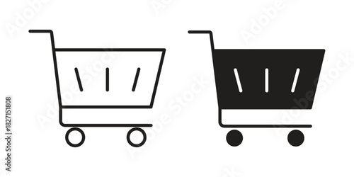 Shopping cart icons design, logo. Symbol illustration set