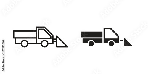 Snowplow icons design, logo. Symbol illustration set