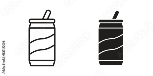 Soda can icons design, logo. Symbol illustration set