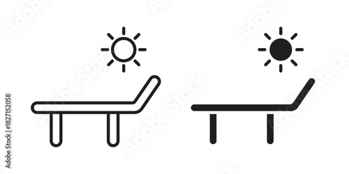 Solarium icons design, logo. Symbol illustration set