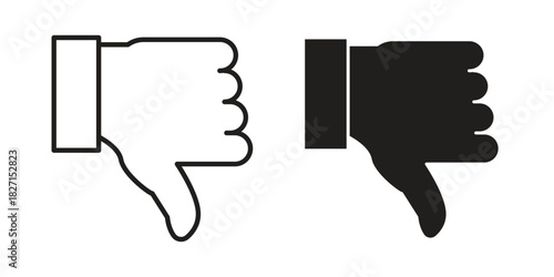 Thumb down icons design, logo. Symbol illustration set