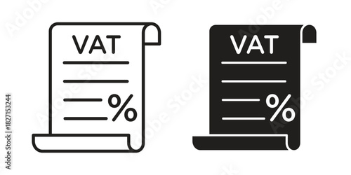 Value added tax VAT icons design, logo. Symbol illustration set