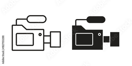 Video camera icons design, logo. Symbol illustration set
