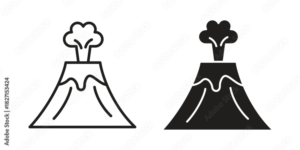 Obraz premium Volcano icons design, logo. Symbol illustration set