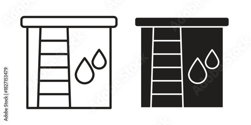 Water tank icons design, logo. Symbol illustration set