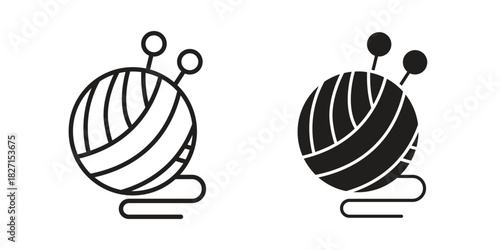 Wool ball icons design, logo. Symbol illustration set