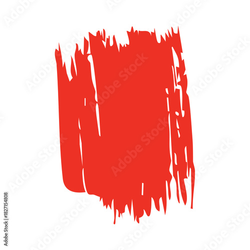 Red ink paint brush stroke