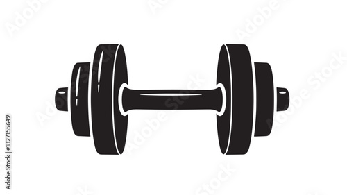 Dumbbell Vector Icon Weightlifting Fitness Equipment Gym Exercise Strength Training Workout Bodybuilding Muscle Gain Training
