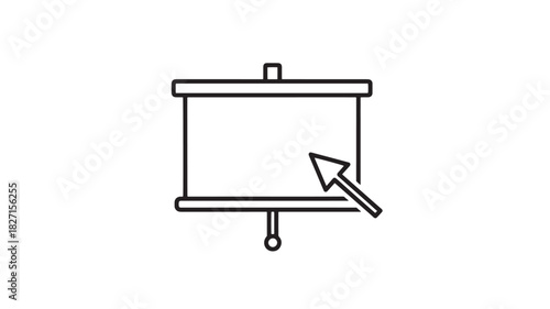 Business Presentation Icon Vector Seminar Conference Training Education Projector Screen Design Isolated Illustration Minimalist Graphic