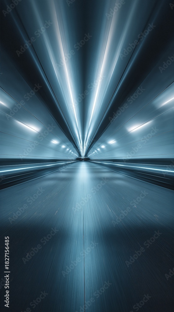 Fototapeta premium A gradient tunnel with a subtle motion blur effect leading toward the center.