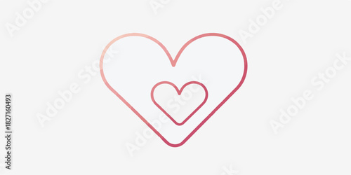 A beautifully crafted heart-themed illustration featuring clean curved lines, smooth edges, and subtle gradient tones