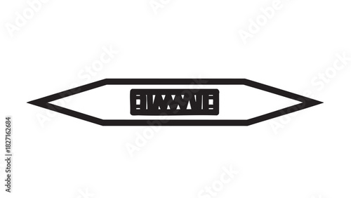 A mysterious esoteric sigil or glyph in a minimalist style. Abstract geometric shape with an internal serrated pattern, isolated vector illustration