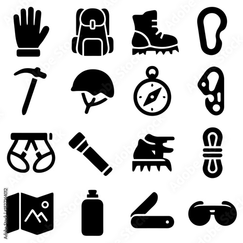 Essential outdoor kit collection: A comprehensive collection of indispensable outdoor equipment, meticulously arranged, representing the tools and gear required for adventurous pursuits.