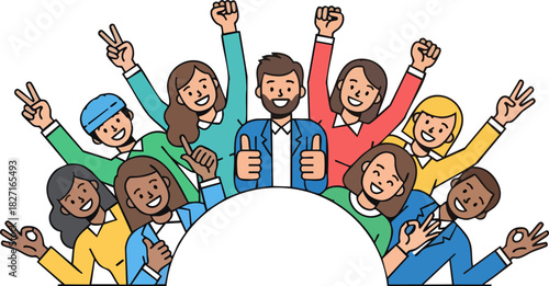 Diverse and Enthusiastic Team Celebrating Together