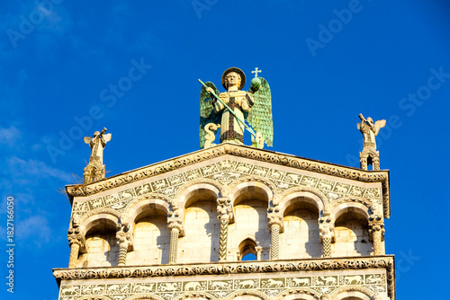 Romanesque Cathedral Facade with Sculptures