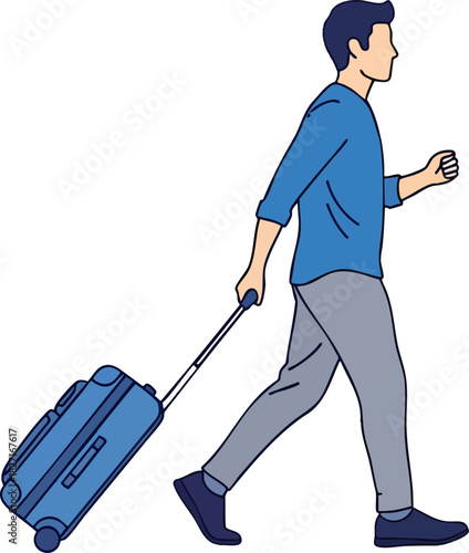 Man Walking with Suitcase