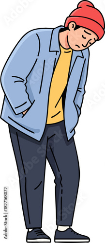 Dejected Person Looking Down