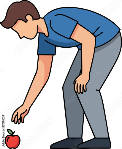 Reaching for an Apple: A person, captured in a moment of intention, reaching towards a red, crisp apple. Depicting a simple scene. 