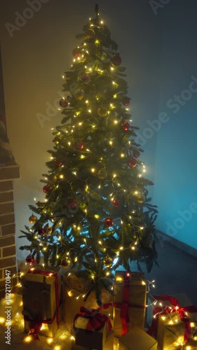 Cozy Christmas Trees at Home with Wrapped Gifts