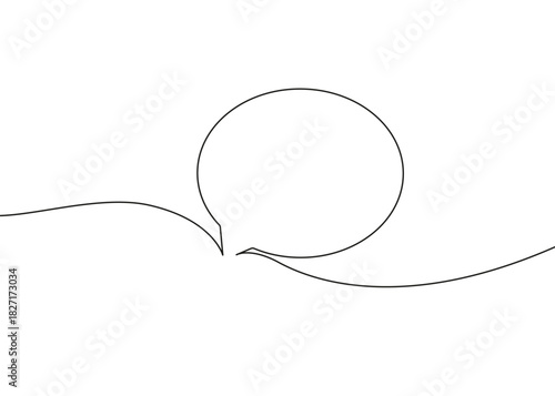 Minimalist one-continuous-line drawing of a cloud notification icon. Simple linear illustration of a message cloud, symbolizing alerts, updates, and incoming messages in a messenger or app interface.