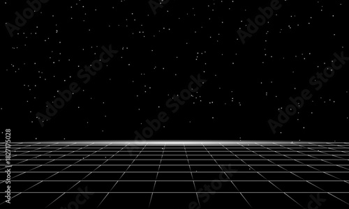 START NEW GAME . pixel art .8 bit game. retro game. for game assets .Retro Futurism Sci-Fi Background. glowing neon grid. and stars from vintage arcade computer games