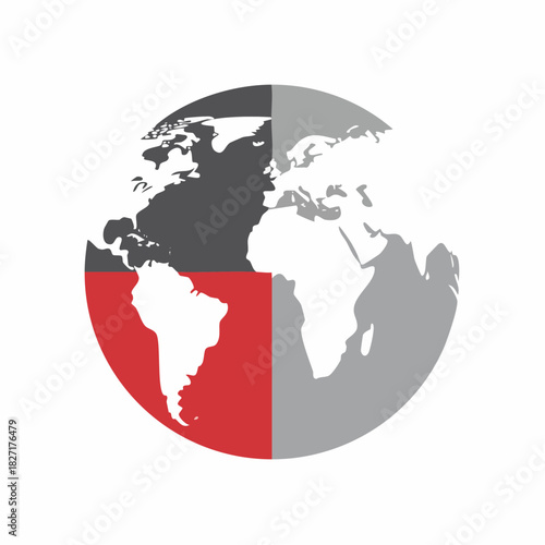 Globe showing South America in color representing opportunity and inequality