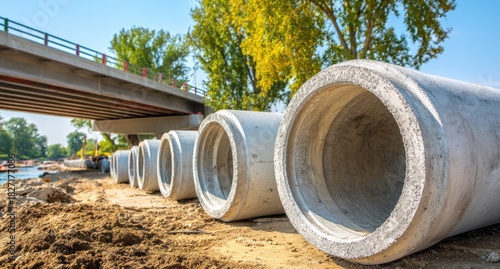 Wallpaper Mural Concrete drainage pipes under a bridge Torontodigital.ca