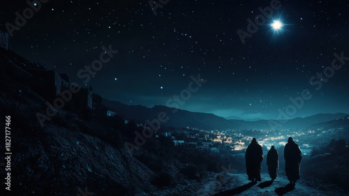 Three wise men and The Star of Bethlehem