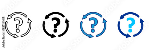 Process Flow Icon Set Multiple Style Vector Illustration