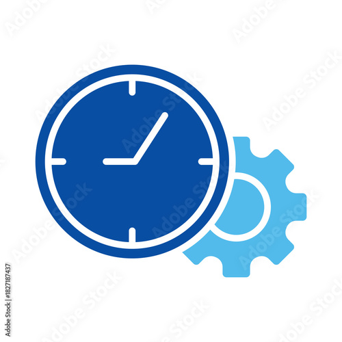 Time In Blue Style, Vector Illustration