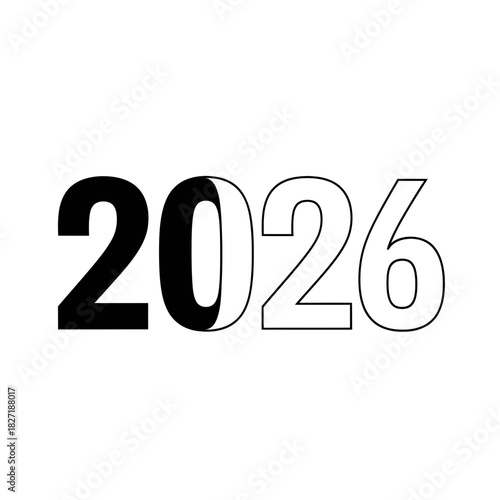 Bold modern 2026 text design signifies future planning, innovation, and new beginnings