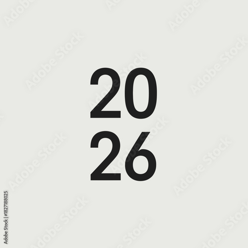 Bold modern typography displaying the year 2026 for forward-thinking concepts and future planning