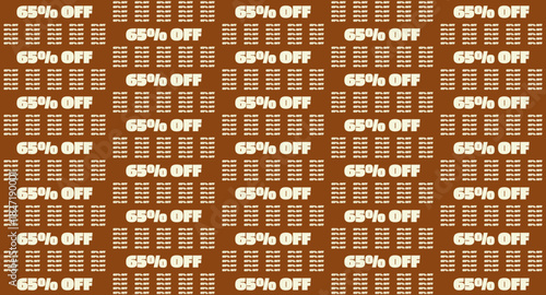 65% OFF Sale Discount Promotion Seamless Pattern Background
