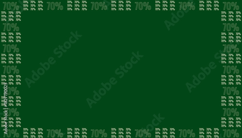 Seventy Percent Discount Promotion Frame on Dark Green Background for Sale and Special Offer Advertisements