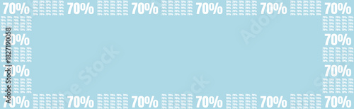 Seventy Percent Discount Sale Promotion Border Light Blue Background