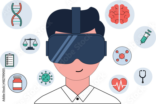 Conceptual illustration of idea generation and innovation with lightbulb and human figure