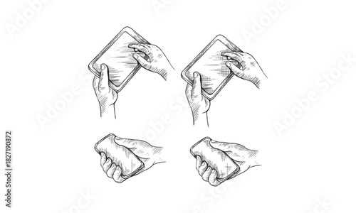 Doodle style mobile devices and smartphones in vector format