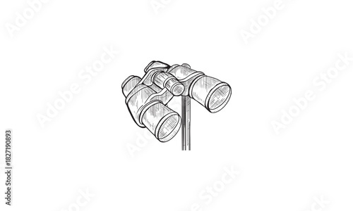 Vintage opera glasses sketch style vector illustration. Old hand drawn engraving imitation. Vintage object illustration