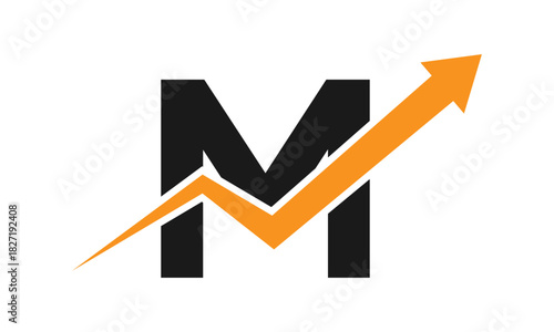 Modern Letter M finance logo	
