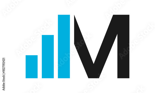 Modern Letter M finance logo	

