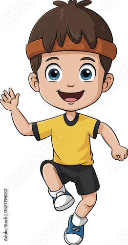 boy running on the road