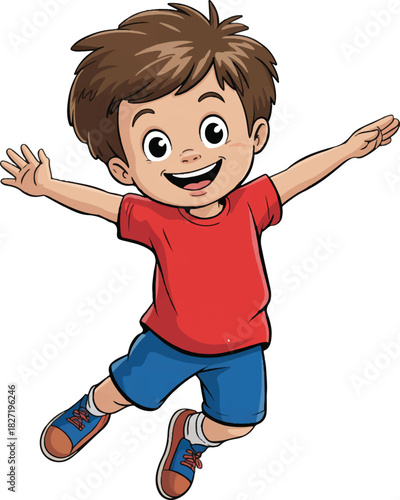 cartoon boy jumping