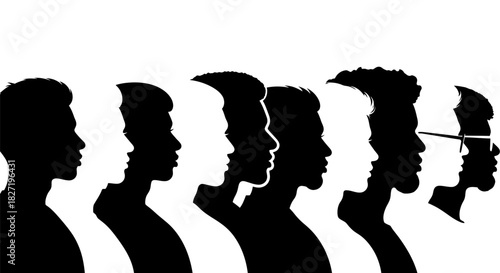 Diverse Silhouettes Celebrating Unity and Differences in a Group of People