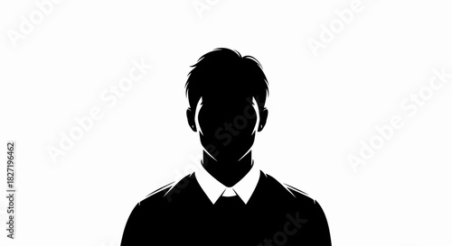 Exploring the enigmatic outline of an unknown individual, this abstract silhouette represents the universal concept of identity and privacy in modern digital spaces