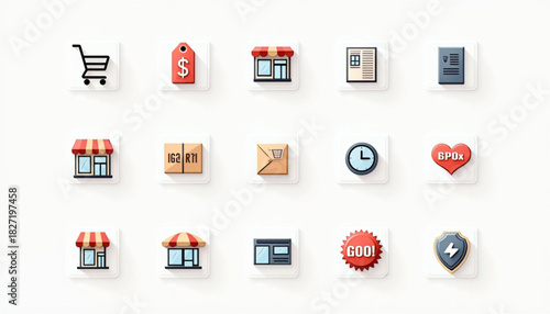 E Commerce and Shopping Line Icons Collection