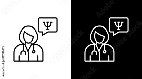 Counselling White Icon Set Design