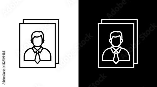 Portrait White Icon Set Design